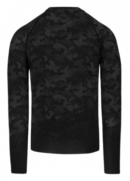PitBull Rashguard Langarmshirt Hex Camo Hilltop schwarz